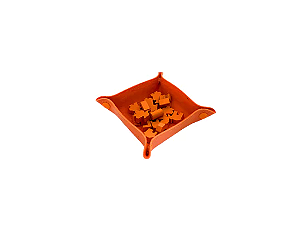 Bandeja de Peças Couro Ecológico Laranja (13cm x 13cm)