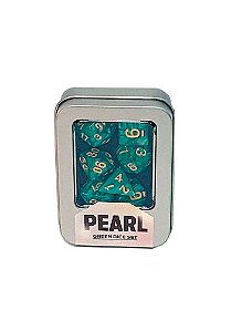 Pearl Green Dice Set Kit de Dados Verde Perolado Buró