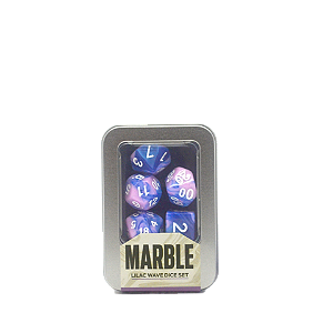 Marble Lilac Wave Dice Set Kit Dados Lilás Onda Perolado Buró