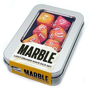 Marble Light Orange Wave Dice Set Kit Dados Laranja Claro Onda Buró