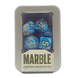 Marble Sapphire Wave Dice Set Kit Dados Safira Onda Perolado Buró