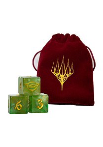 Conjunto de 3 dados D6 22mm e Bag Especial - O Senhor dos Anéis Cor dos Dados:Sage Green