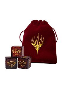 Conjunto de 3 dados D6 22mm e Bag Especial - O Senhor dos Anéis Cor dos Dados:Red Flecked