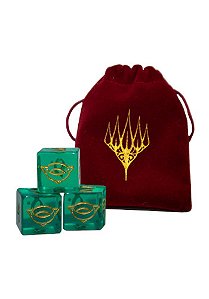 Conjunto de 3 dados D6 22mm e Bag Especial - O Senhor dos Anéis Cor dos Dados:Translucent Green