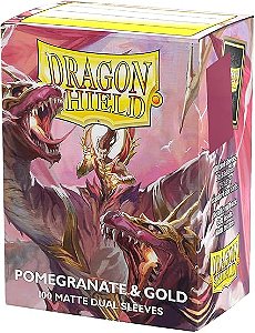 Dragon Shield - Standard Dual Matte - Promegranate & gold (100 un)