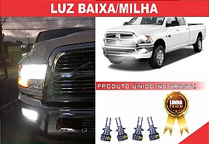 02 PARES ULTRA LED PREMIUM H11/H10 LUZ BAIXA E LUZ MILHA DODGE RAM 2012 SEM PROJETOR