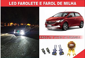 PAR DE ULTRA LED PREMIUM H27 (MILHA) + LED TETO CHEVROLET ONIX/PRISMA/COBALT