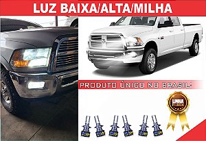 03 PARES ULTRA LED PREMIUM H11/HB3/H10 LUZ BAIXA/ALTA E MILHA DODGE RAM 2012 SEM PROJETOR