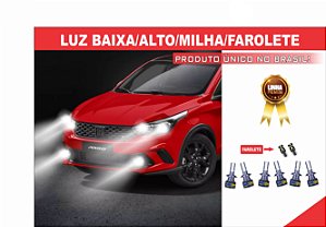 03 PARES ULTRA LED PREMIUM H7/H7/H8 LUZ BAIXA/ALTA/MILHA+FAROLETE ARGO E CRONOS