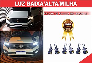 03 PARES ULTRA LED PREMIUM H7/H7/H11 LUZ BAIXA/ALTA E MILHA T-CROSS
