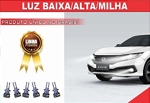 03 PARES ULTRA LED PREMIUM H8/H11/HB3 LUZ BAIXA/ALTA/MILHA CIVIC 2017 À 2021