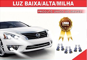 03 PARES ULTRA LED PREMIUM  LUZ BAIXA/ALTA E MILHA NISSAN ALTIMA