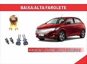 01 PAR ULTRA LED PREMIUM H4/LUZ BAIXA/ALTA + FAROLETE CHEVROLET ONIX