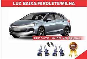 02 PARES ULTRA LED PREMIUM LUZ BAIXA/MILHA + FAROLETE CRUZE LT