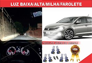 ULTRA LED PREMIUM H7/H1/H11 LUZ BAIXA/ALTA/MILHA/FAROLETE + KIT MILHA COMPLETO POLO/VIRTUS CONFORTLINE