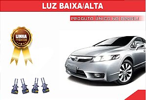 02 PARES ULTRA LED PREMIUM LUZ BAIXA/ALTA CIVIC G8