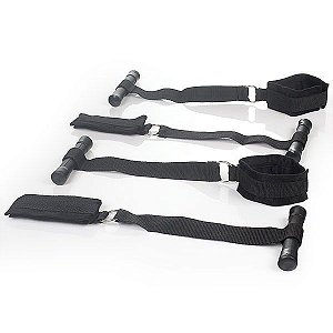 BONDAGE - Kit com 4 Amarras para Prender na Porta - Preto
