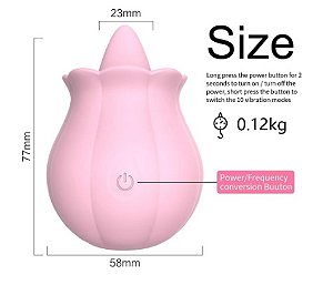 Estimulador Clitoriano em Formato de Rosa com Língua Vibratória