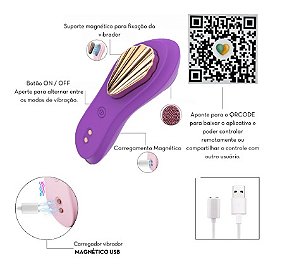 Vibrador de Calcinha com APP 9 Modos de Vibração e Relevos Estimuladores