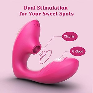Vibrador Duplo - 10 Modos de Sucção e 10 Modos de Vibração do Ponto G