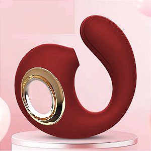 Vibrador de Ponto G e Clitóris com Pulsação com 13 modos de Estimulação Vermelho
