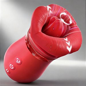 Estimulador em Formato de Boca com Movimentos Abre e Fecha, Lingua Vibratória e Sucção