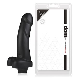 Pênis com Escroto e Vibro 19x4cm - Dom