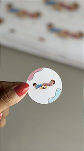 Adesivo redondo branco 5 x 5 - 50 unidades