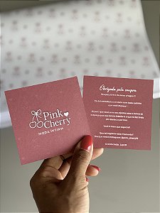 Cartão de agradecimento ou certificado de garantia (Papel offset colorido 180g) - 50 unidades