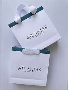 50 Un. Sacola 15 x 5 x 15 (Papel offset branco e alça fita)