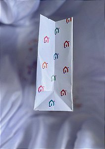 Sacola 31,5 x 9,5 x 22 (Papel fotográfico branco e alça cordão) - 50 unidades
