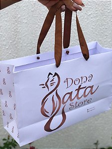 Sacola 35 x 11 x 22 (Papel offset branco 180g, alça fita) - 50 unidades