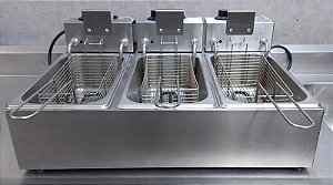 Fritadeira Elétrica P/ Grandes Porções 3 Cubas 12 Litros 220V [usada]