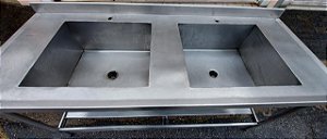 Pia 1,90 mt. 100% Inox DUAS Cubas Profundas (30 cm.) [Usada]
