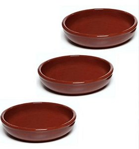 Prato Raso Redondo 20cm Cerâmica Marrom Feijoada