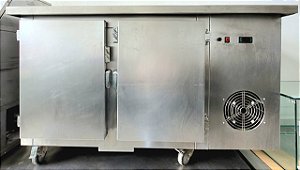 Balcão de Inox Refrigerado c/ Pia e Pista Fria 1,5mt [usado] - Stilux