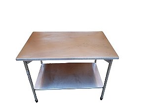Mesa 100% Inox 1,10m. com Prateleira Lisa - Promaq  [Usada]