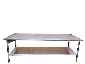Mesa 100% Inox 2,10m com Prateleira Lisa [Usada] - Promaq