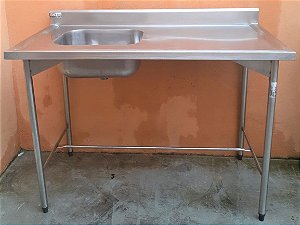 Pia Inox com cuba esquerda rasa - 1,41L [Usado]