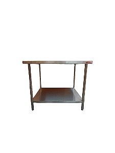 Mesa de Inox 1m - Com prateleira inferior lisa [Usada] - Sulfisa