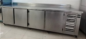 Balcão Refrigerado - 2,87m com 2 Portas Refrigerador e 2 Portas Congelador - Inox 220v [Usado]