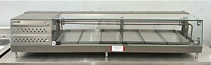 Vitrine Refrigerada para Sushi Inox 1,68 mt 6 Bandejas Fritomaq [Seminova]