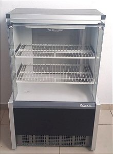Vitrine Refrigerada Ar Forçado GPFA-075R PR Preta Linha Aurora - Gelopar Vidro Reto 0.75m [Seminova]