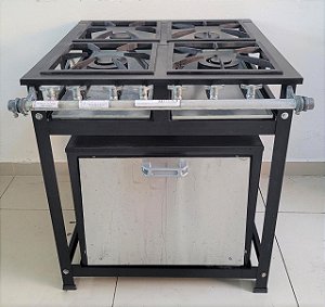 Fogão Industrial 4 Bocas com Forno - CristalAço [Usado]