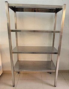 Estante Totalmente Inox 100% - com 4 prateleiras [Usada]