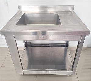 Pia cuba esquerda 100% Inox - 85cm [Usada]