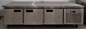 Balcão Baixo Refrigerado Totalmente Inox com 3 Portas - 220V - Topema [Usado]