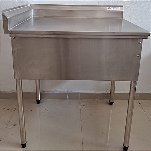 Mesa de Encosto totalmente Inox - 82cm - Topema [Usada]