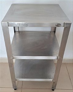 Aparador de Inox com 2 prateleiras inferiores 50cm - Fritomaq [Usada]
