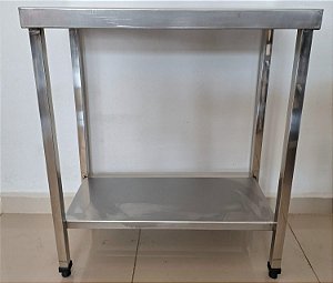 Aparador de Inox com prateleira inferior - 77cm [Usado]